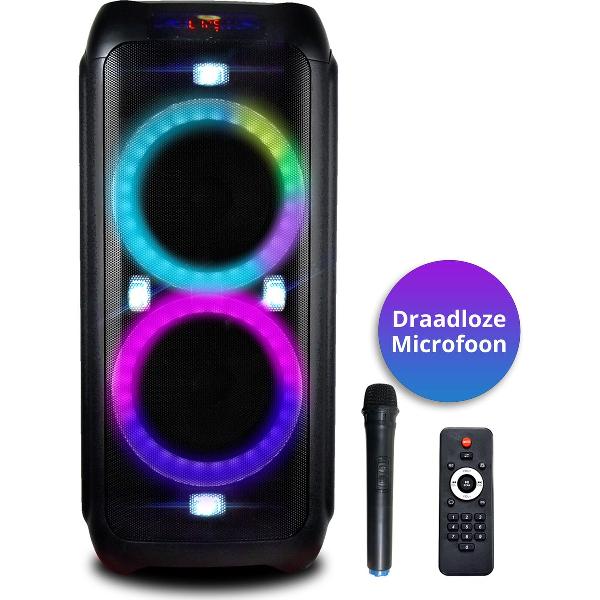 iDance DX800MK2 Party Speaker – Bluetooth Speaker met Discolicht – 800 Watt - Met Draadloze Microfoon en Afstandsbediening