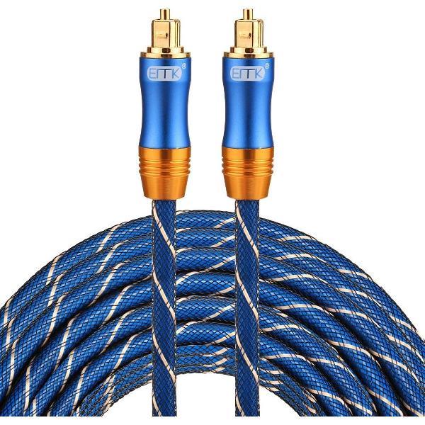 By Qubix Toslink kabel - 15 meter - Blauw - optical cable audio - audio male to male - BLUE edition - Zeer stevige optische kabel!