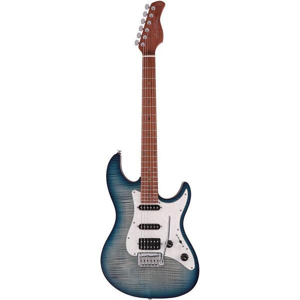Elektrische gitaar Sire Guitars S7FM/TBL Maple Top Transparant Blauw