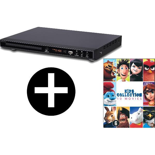 Denver DVH-1245 - DVD speler met HDMI - DVD films - 10 films - (Smurfen, Angry Birds, Pieter Konijn, Stuart Little + meer)