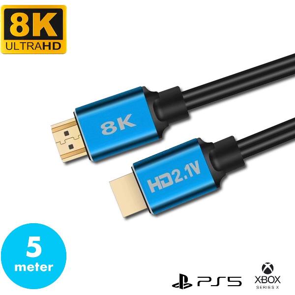 Drivv. Premium HDMI Kabel 2.1 - HDMI Kabel 5 Meter - Ultra HD High Speed 8K - HDMI 2.1 - HDMI naar HDMI - Xbox Series X & PS5 HDMI Kabel
