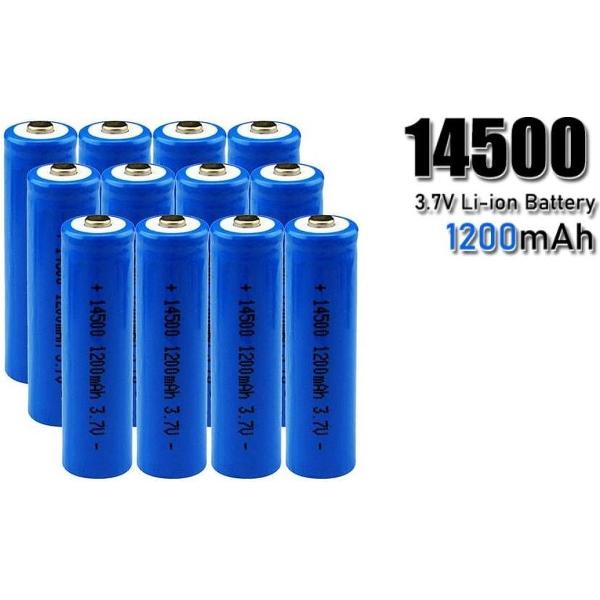 12x Oplaadbare 14500 Batterij 1200mAh 3.7V