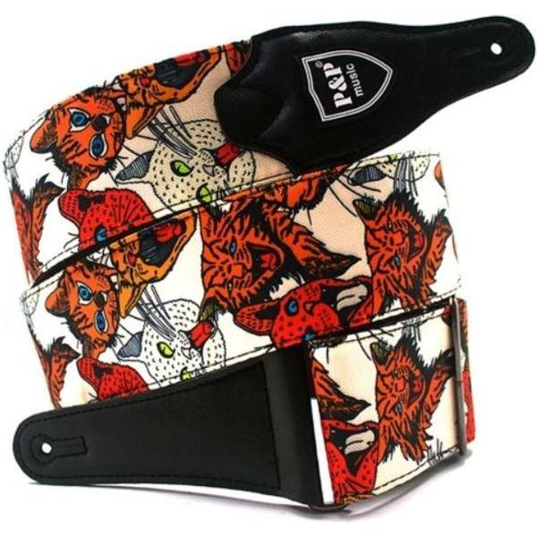 Poes - Gitaarband 95-160cm met echt lederen uiteinden verstelbaar voor bas akoestische klassieke en elektrische gitaren