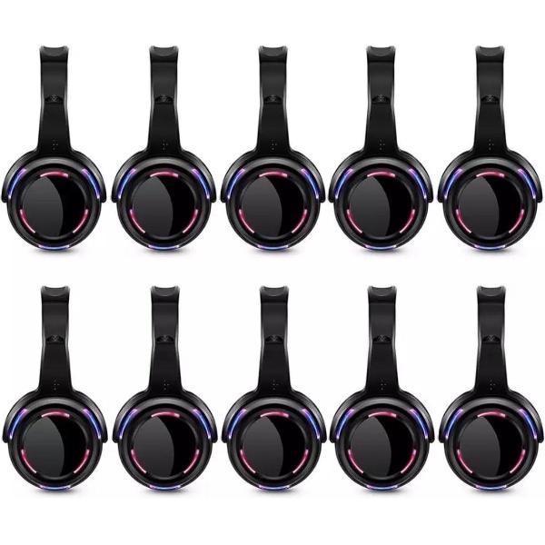 Silent Disco complete set met 10 oplaadbare headsets en zender | Dolly Digital©
