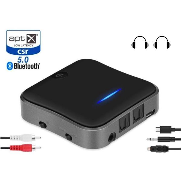Bluetooth Audio Transmitter & 2-in-1 Audio Receiver | Low latency | Beste kwaliteit | TV - Auto – Aux – USB