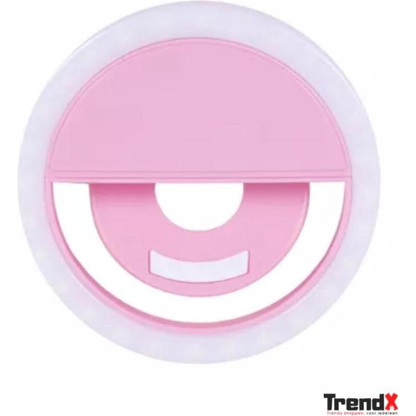 Universeel LED-ringlicht voor selfie, voor mobiele telefoon, oplaadbaar, draagbaar, clip-on.