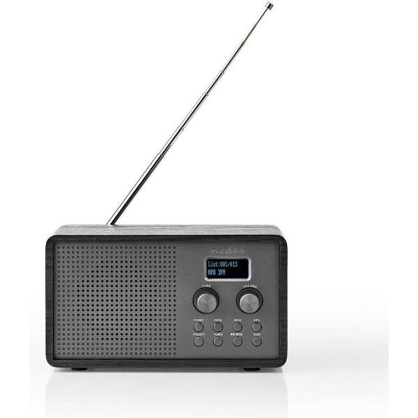 Nedis DAB+ en FM Radio | Klok en Wekkerfunctie |4.5 W| USB Gevoed (Excl. Adapter) | Zwart