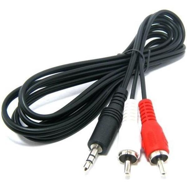 Geschikt voor Autoradio - aux kabel wit rood naar 3.5mm jack