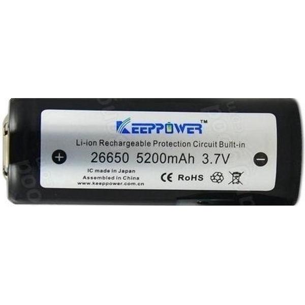 1 Stuk - 5200mAh 26650 KeepPower Oplaadbare batterij