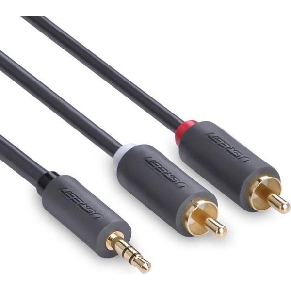 2 RCA male naar 3.5mm Audio Jack male kabel 150cm