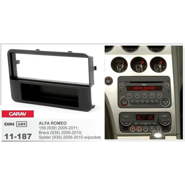1-DIN ALFA ROMEO 159 (939) 2005-2011; Brera (939) 2005-2010; Spider (939) 2006-2010 w/pocket inbouwpaneel Audiovolt 11-187