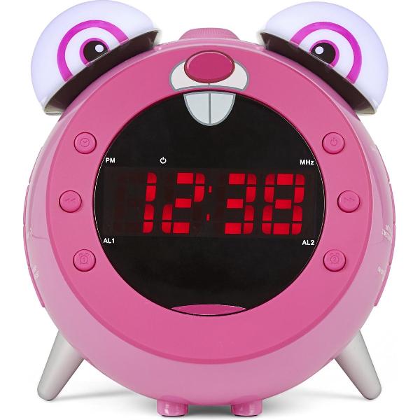 Nikkei NR280PRABBIT kinderwekker met projectie - roze