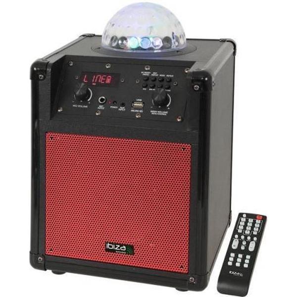 Mobile speaker met accu en disco effect - 100 watt