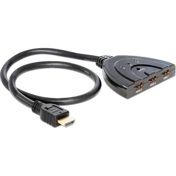 Dolphix HDMI schakelaar 3 naar 1 - versie 1.4 (4K 30Hz) - 0,50 meter