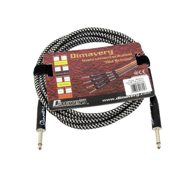 DIMAVERY instrumentkabel 3 meter - 6.35mm mono jack plug - zwart