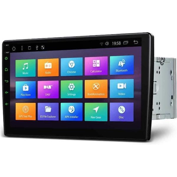 2 Din Universeel 10.1 Android 10.0 Octa-Core Navigatie 16GB ROM + 2GB RAM Draaibaar face-venster 2.5D Gebogen scherm auto DVD-speler