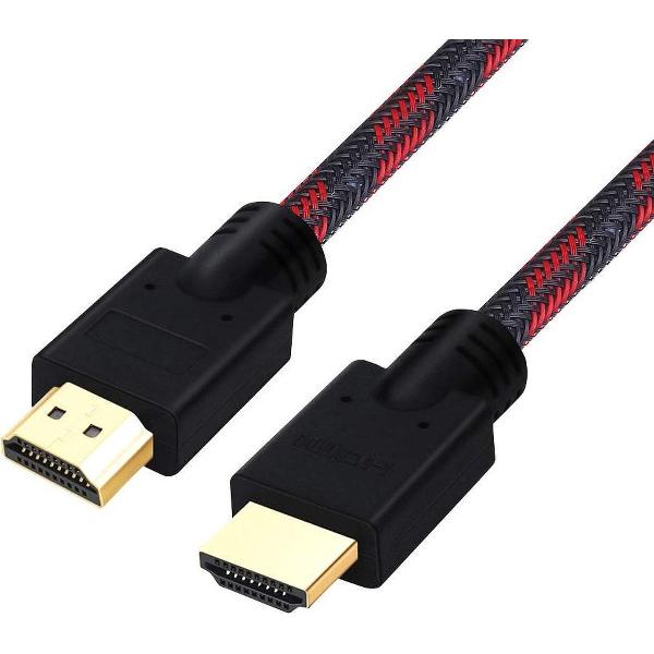 Nylon HDMI kabel - 15 meter (Ultra) HDTV, 3D, 4K, TV, PC, Laptop, Beamer, Playsation PS3, PS4, Xbox