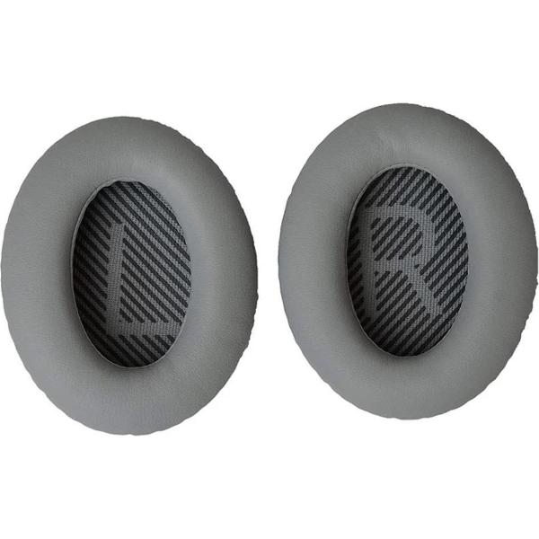 Lederen Set Oorkussens GRIJS Voor Bose Koptelefoon QuietComfort 35, QC35II/QC35/QC25/QC2/QC15/Soundtrue headphones, Vervangende Kussens Voor Hoofdtelefoon - 1 Paar