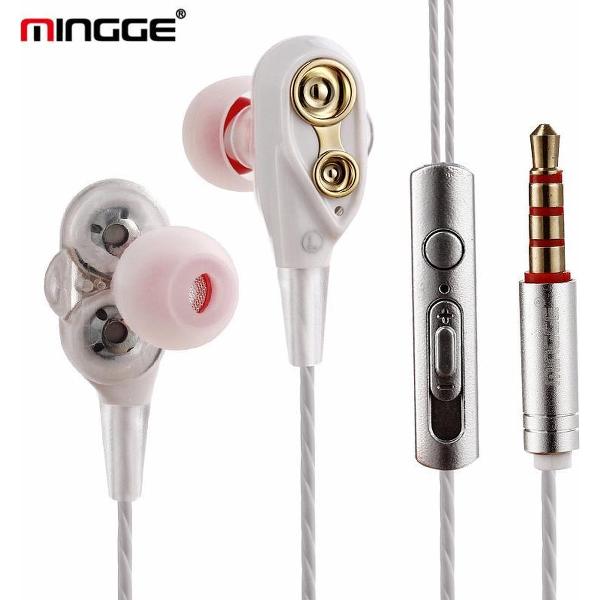 Mingge M20 In-Ear Oordopjes met 3.5mm Jack Oortjes voor Apple iPhone / Samsung Galaxy / Huawei - wit