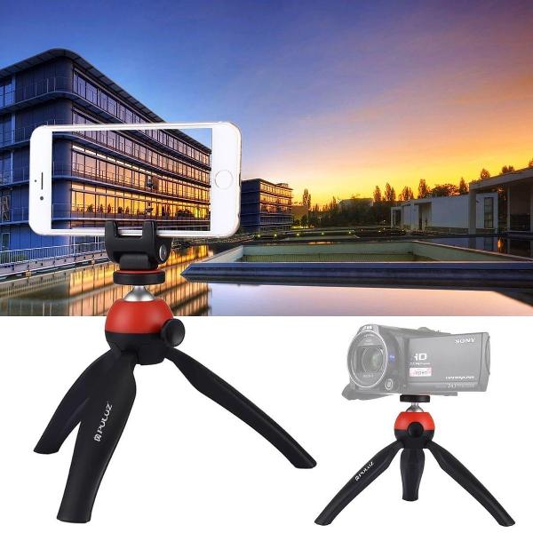PULUZ Pocket Mini statiefbevestiging met 360 graden balhoofd & telefoonklem voor smartphones (rood)
