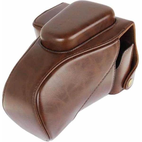 lederen Camera hoesje Bag voor Canon 100D (bruin)