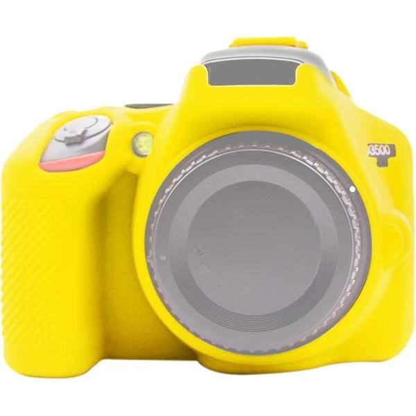 PULUZ zachte siliconen beschermhoes voor Nikon D3500 (geel)
