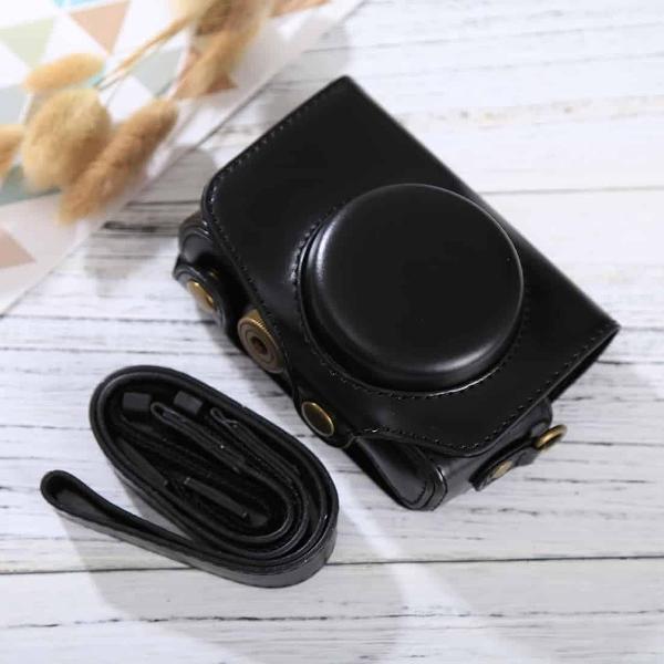 Full Body Camera PU lederen tas met riem voor Canon PowerShot SX730 HS / SX720 HS (zwart)