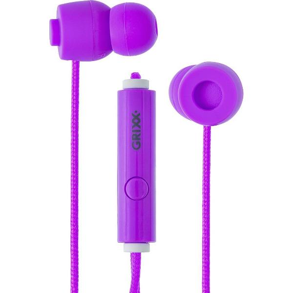 Grixx Optimum In-Ear oordopjes - 10mm Driver - Microfoon - Paars