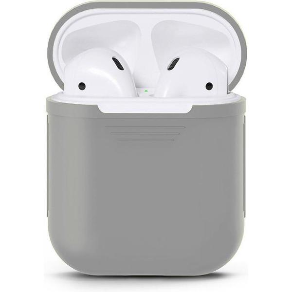 Airpods Silicone Case Cover Hoesje geschikt voor Apple Airpods 1 / 2 - Grijs