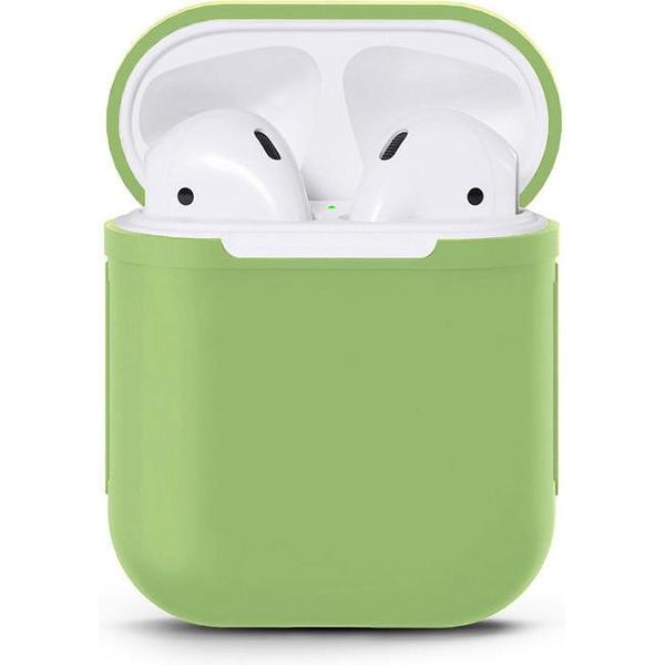 Apple Airpods Siliconen - Case - Cover - Hoesje - Speciaal voor Apple Airpods 1 en 2 - Groen