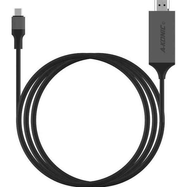 USB C kabel naar HDMI Kabel 1.8 Meter - 4K | Type c To HDMI Cable | HP | Dell Xps | Apple Macbook Pro | Samsung | Huawei | HP | Spacegrey | A-KONIC©