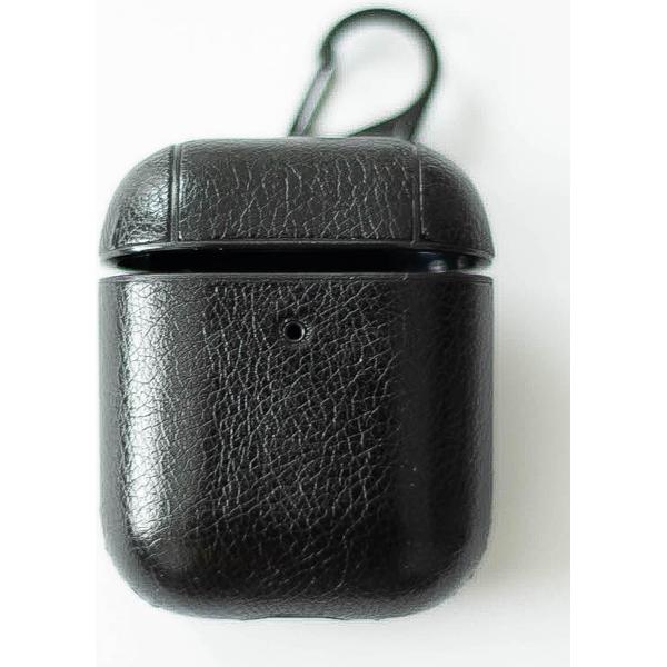 Airpods hoesje zwart leder look