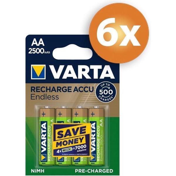 Varta Endless AA 2500mAh oplaadbare batterijen - 24 stuks