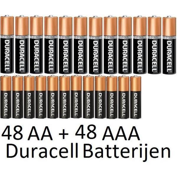 48 Stuks AA + 48 Stuks AAA Duracell Alkaline Batterijen