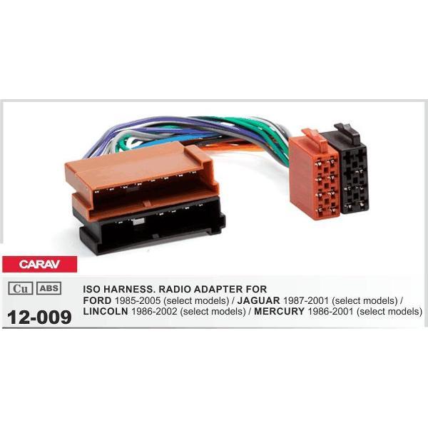 auto radio aansluitkabel / verloopkabel geschikt voor FORD 1985-2005 (select models) / JAGUAR 1987-2001 (select models) / LINCOLN 1986 - 2002 (select models) / MERCURY 1986-2001 (select models) Audiovolt 12-009