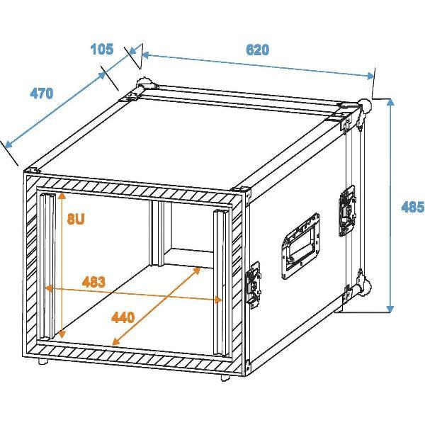 ROADINGER Amplifier Rack SP-2, 8U, shock-proof