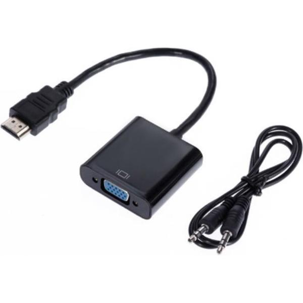 Jumalu HDMI naar VGA adapter met audio kabel voor computer/laptop/console - Plug and Play - hdmi adapter - hdmi vga adapter - hdmi naar vga - hdmi converter vga