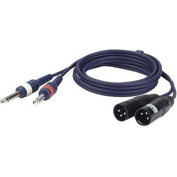 DAP Audio Jack naar XLR Overgangskabel 1,5m - 2x Jack Mono naar 2x XLR Male - 1,5m