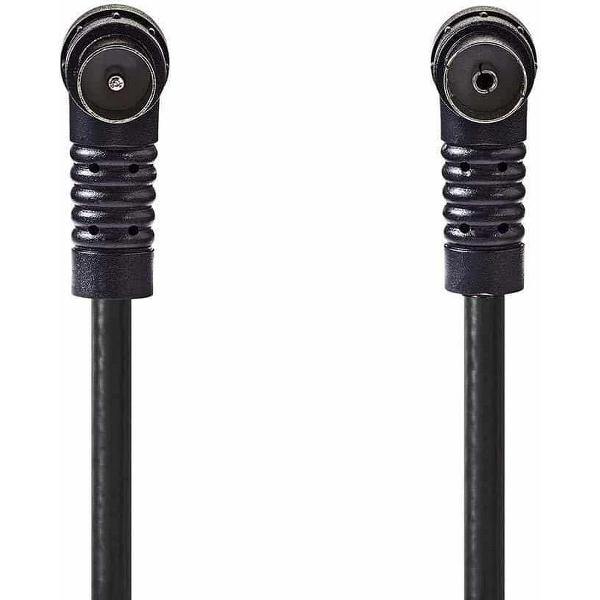 Coaxkabel 120 dB | IEC (Coax) Male Haaks - IEC (Coax) Female Haaks | 5,0 m | Zwart