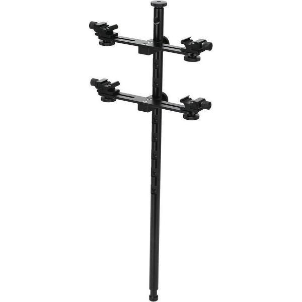 Verstelbare Hotshoe Flash Mount / Flitshouder voor 4 Flitsers - Type: D9-04