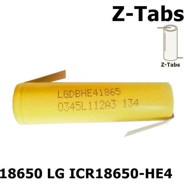 1 Stuk LG 18650 LG ICR18650-HE4 20A Z-Soldeerlippen
