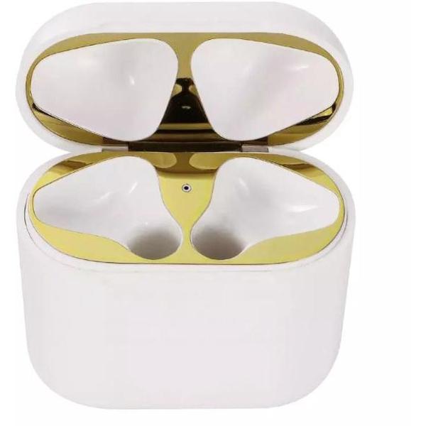 KELERINO. Metalen stofbeschermers voor Airpods 1 - Hou je Airpods schoon - 2 stuks - Goud