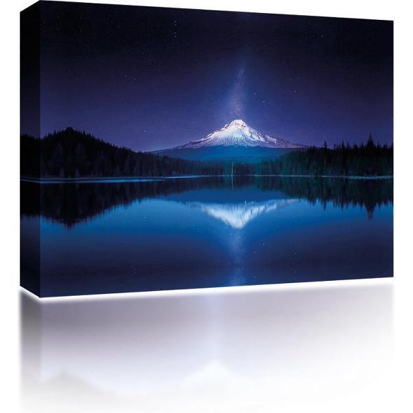 Sound Art - Canvas + Bluetooth Speaker Mountain Reflection At Night (23 x 28cm)