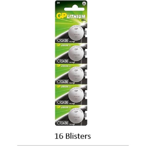 80 stuks (16 blisters a 5 stuks) GP Lithium CR2430 3V