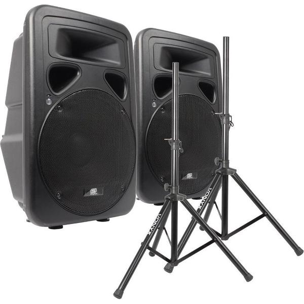 Paar ABS Actieve PA Luidsprekers 15 met Standaards - 1600W