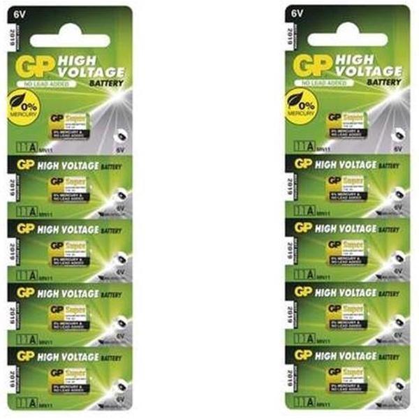 10 Stuks (2 Blisters a 5st) - GP A11 MN11 11A 6V alkaline batterij