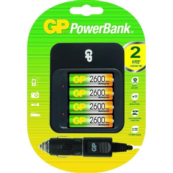 GP Powerbank PB550 + 4x AA 2600 + caradaptor