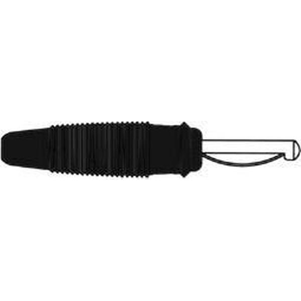 BANAANSTEKKER 4mm MET DWARSGAT EN SOLDEERAANSLUITING / ZWART (VQ 30) (HM1400D)