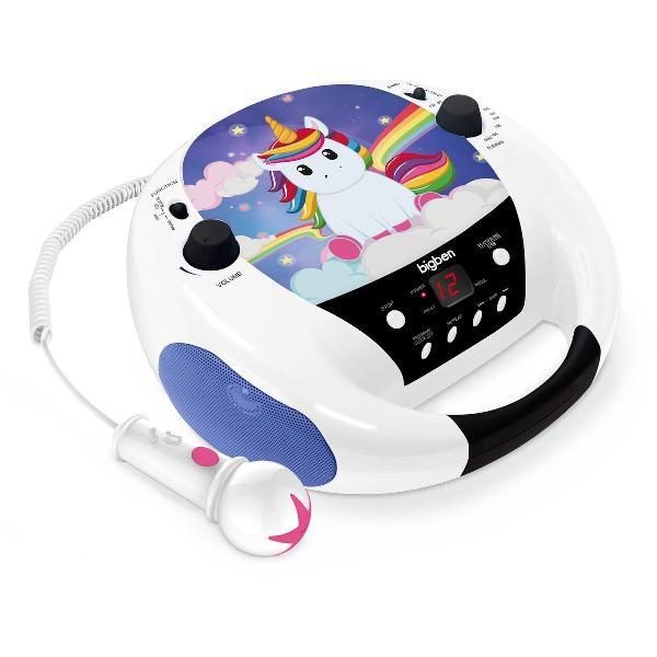 Bigben Draagbare CD-Speler met Microfoon - Eenhoorn/Unicorn - Blauw 2