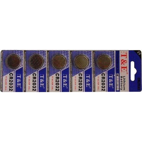 knoopcel CR2032 lithium 3 volt batterij (blister met 5 stuks)